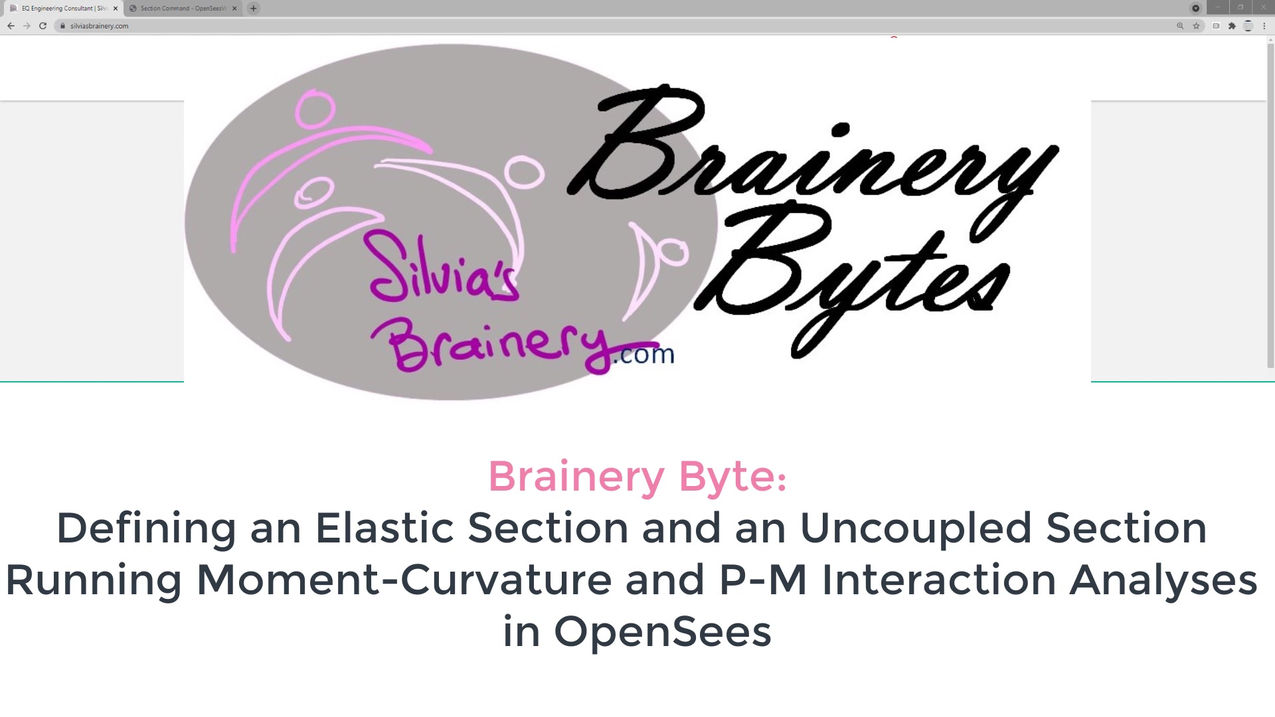 BraineryByte: Section Definition and Analysis 1: Elastic and Uncoupled Sections in OpenSees